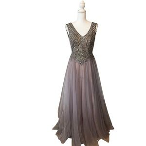 Basix Black Label taupe formal dress size 4